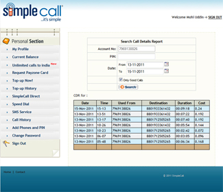 View call history online
